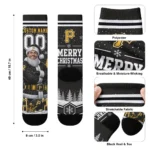 Pittsburgh Pirates Socks Personalized Snowy Scene Black White Best Selling