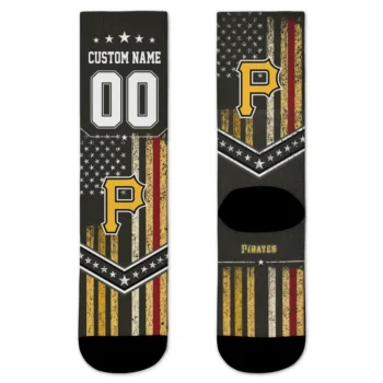 Pittsburgh Pirates Socks Personalized Star Stripes Black White Best Selling