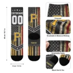 Pittsburgh Pirates Socks Personalized Star Stripes Black White Best Selling