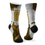 Pittsburgh Steelers Socks Custom Geometric Tech Gold Best Selling