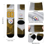 Pittsburgh Steelers Socks Custom Geometric Tech Gold Best Selling