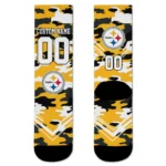 Pittsburgh Steelers Socks Custom Woodland Camo Gold Best Selling