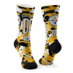 Pittsburgh Steelers Socks Custom Woodland Camo Gold Best Selling