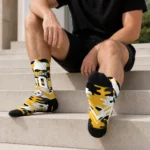 Pittsburgh Steelers Socks Custom Woodland Camo Gold Best Selling