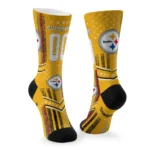 Pittsburgh Steelers Socks Customized Star Stripes Gold White Best Selling