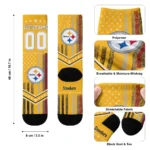 Pittsburgh Steelers Socks Customized Star Stripes Gold White Best Selling