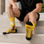 Pittsburgh Steelers Socks Customized Star Stripes Gold White Best Selling