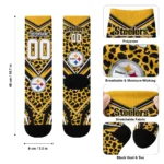 Pittsburgh Steelers Socks Personalized Leopard Print Gold Black Best Selling
