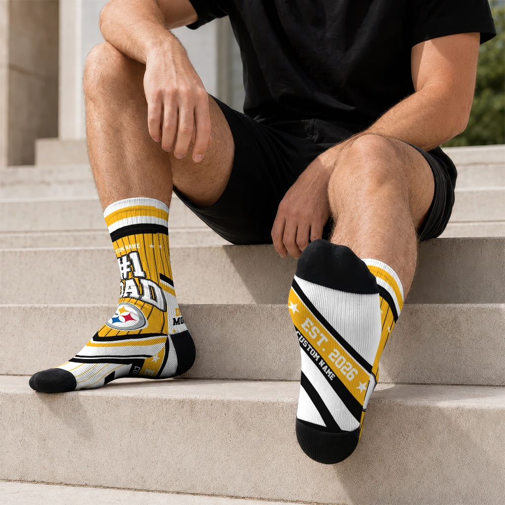 pittsburgh-steelers-socks-personalized-pinstripe-chevron-gold-white-latest-model.webp
