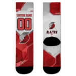 Portland Trail Blazers Socks Custom Geometric Tech Red Best Selling