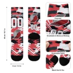 Portland Trail Blazers Socks Custom Woodland Camo Red Best Selling