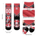 Portland Trail Blazers Socks Customized Argyle Pattern Red Best Selling