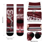 Portland Trail Blazers Socks Customized Snowy Scene Red White Best Selling