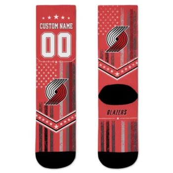 Portland Trail Blazers Socks Customized Star Stripes Red White Best Selling