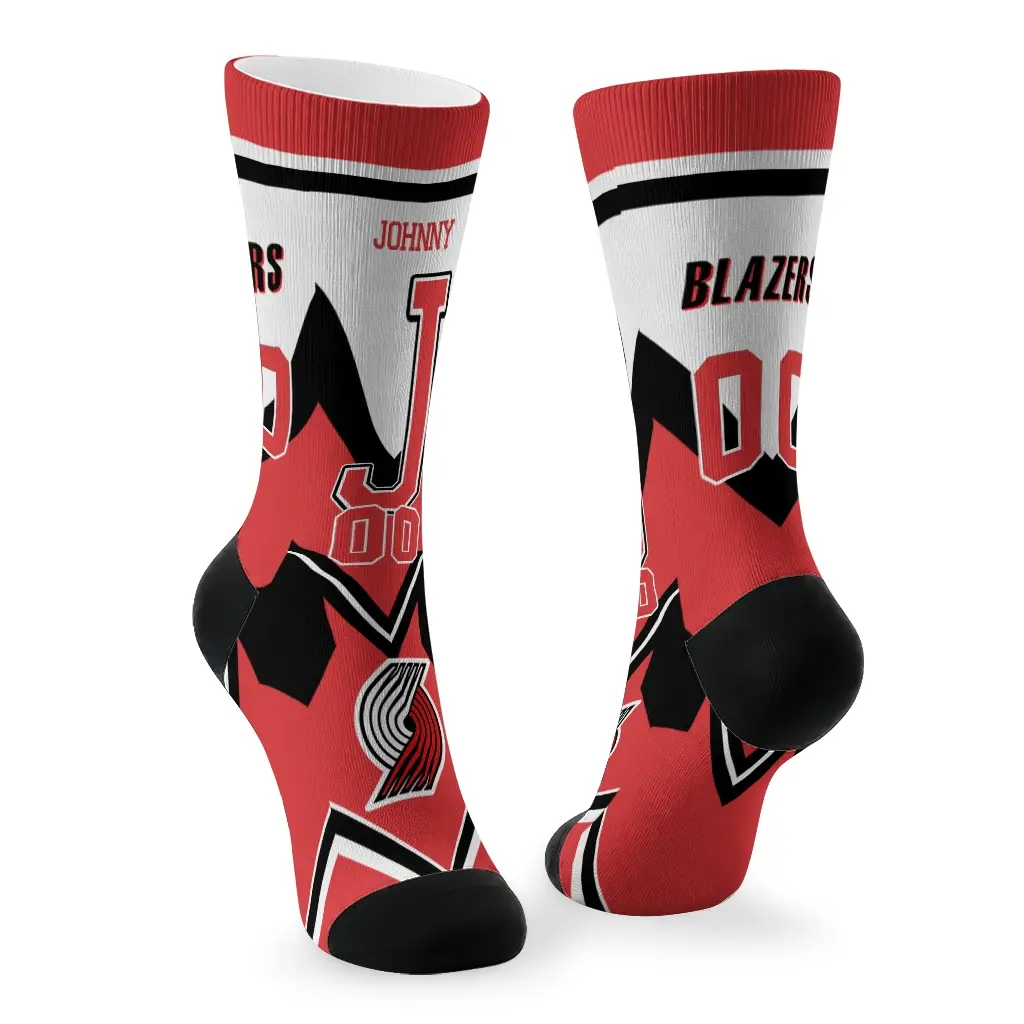 Portland Trail Blazers Socks Personalized Arrow Blocks Red Fashion Forward Portland Trail Blazers Socks Personalized Arrow Blocks Red Fashion Forward