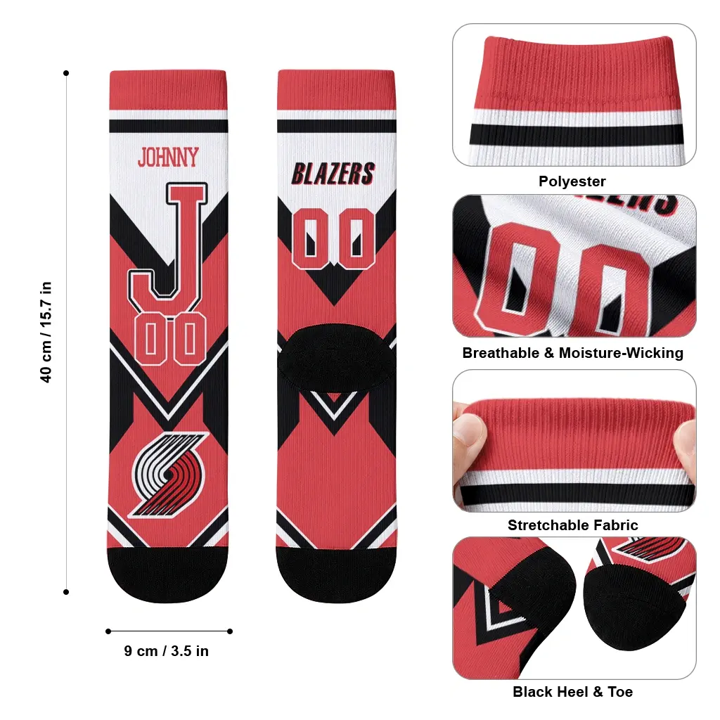 Portland Trail Blazers Socks Personalized Arrow Blocks Red High Quality Portland Trail Blazers Socks Personalized Arrow Blocks Red High Quality