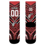 Portland Trail Blazers Socks Personalized Leopard Print Red Black Best Selling