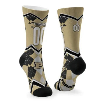 Purdue Boilermakers Socks Custom Argyle Pattern Gold Fashion Forward