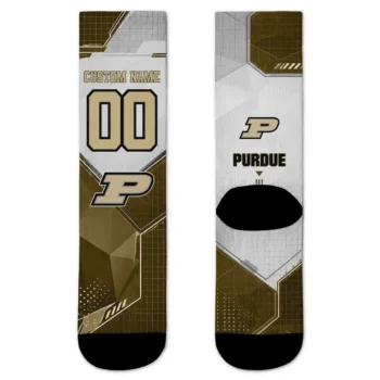 Purdue Boilermakers Socks Custom Geometric Tech Gold Best Selling