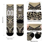 Purdue Boilermakers Socks Custom Leopard Print Gold Black Best Selling