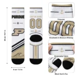 Purdue Boilermakers Socks Custom Nautical Icons Gold White Best Selling