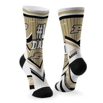 Purdue Boilermakers Socks Custom Pinstripe Chevron Gold White Fashion Forward
