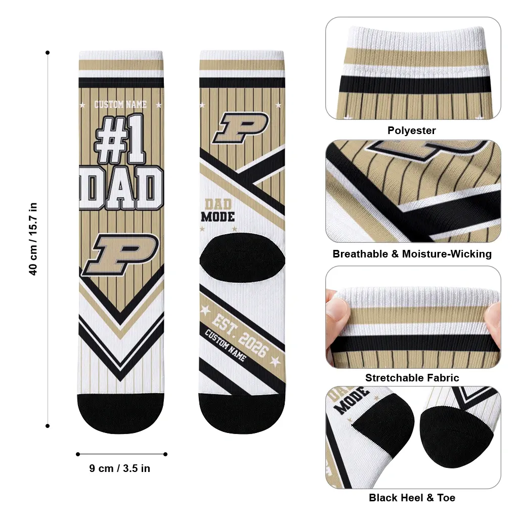 Purdue Boilermakers Socks Custom Pinstripe Chevron Gold White High Quality Purdue Boilermakers Socks Custom Pinstripe Chevron Gold White High Quality