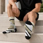 Purdue Boilermakers Socks Custom Pinstripe Chevron Gold White Best Selling