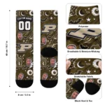 Purdue Boilermakers Socks Custom Scattered Icons Gold Best Selling