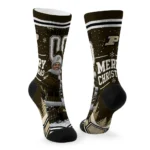 Purdue Boilermakers Socks Custom Snowy Scene Gold White Best Selling