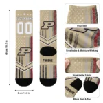 Purdue Boilermakers Socks Custom Star Stripes Gold White Best Selling