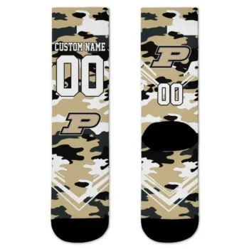 Purdue Boilermakers Socks Custom Woodland Camo Gold Best Selling