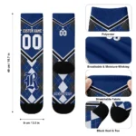 Rice Owls Socks Custom Argyle Pattern Navy Blue Best Selling
