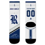 Rice Owls Socks Custom Nautical Icons Navy Blue White Best Selling
