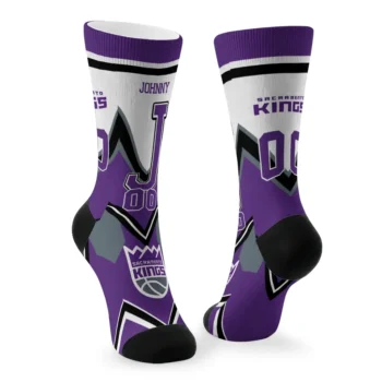 Sacramento Kings Socks Custom Arrow Blocks Purple Fashion Forward