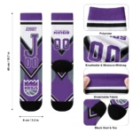 Sacramento Kings Socks Custom Arrow Blocks Purple Best Selling