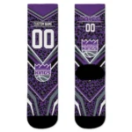 Sacramento Kings Socks Custom Leopard Print Purple Black Best Selling