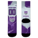 Sacramento Kings Socks Customized Geometric Tech Purple Best Selling