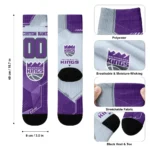 Sacramento Kings Socks Customized Geometric Tech Purple Best Selling