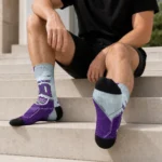 Sacramento Kings Socks Customized Geometric Tech Purple Best Selling