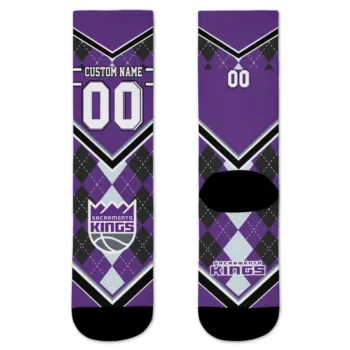 Sacramento Kings Socks Personalized Argyle Pattern Purple Best Selling