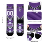 Sacramento Kings Socks Personalized Argyle Pattern Purple Best Selling