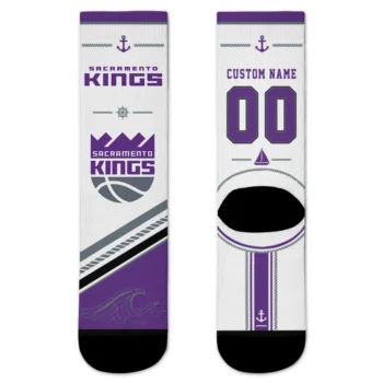 Sacramento Kings Socks - Personalized Nautical Icons Purple White