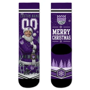 Sacramento Kings Socks Personalized Snowy Scene Purple White Best Selling