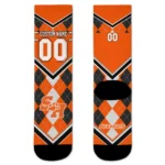 Sam Houston Bearkats Socks Customized Argyle Pattern Orange Best Selling