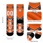Sam Houston Bearkats Socks Customized Argyle Pattern Orange Best Selling