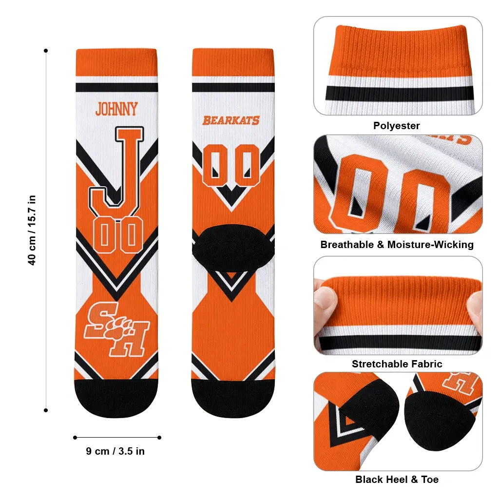 Sam Houston Bearkats Socks Customized Arrow Blocks Orange High Quality Sam Houston Bearkats Socks Customized Arrow Blocks Orange High Quality
