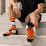 Sam Houston Bearkats Socks Customized Arrow Blocks Orange Best Selling