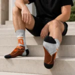 Sam Houston Bearkats Socks Customized Geometric Tech Orange Best Selling