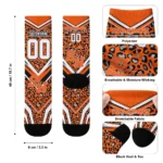 Sam Houston Bearkats Socks Customized Leopard Print Orange Black Best Selling